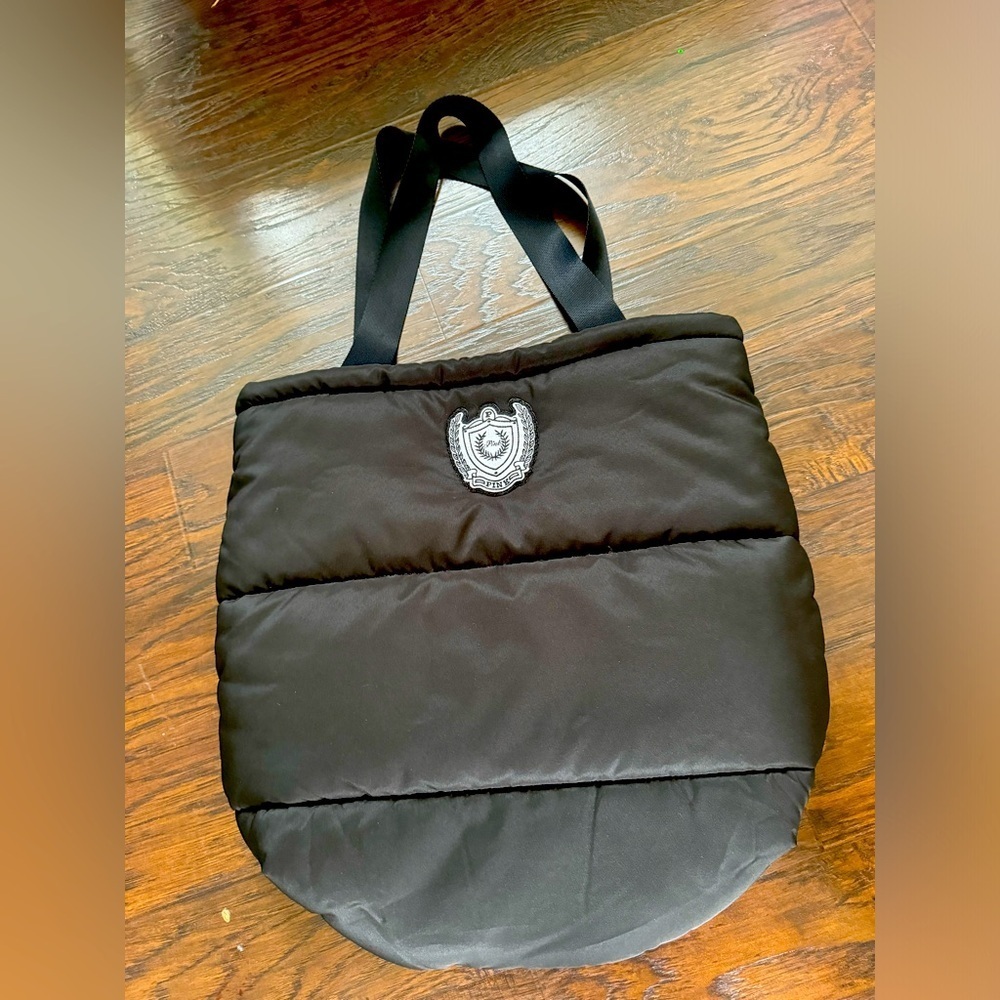 Victoria Secret Pink Black Puffer Tote Bag, Zipper, New w/o tags .